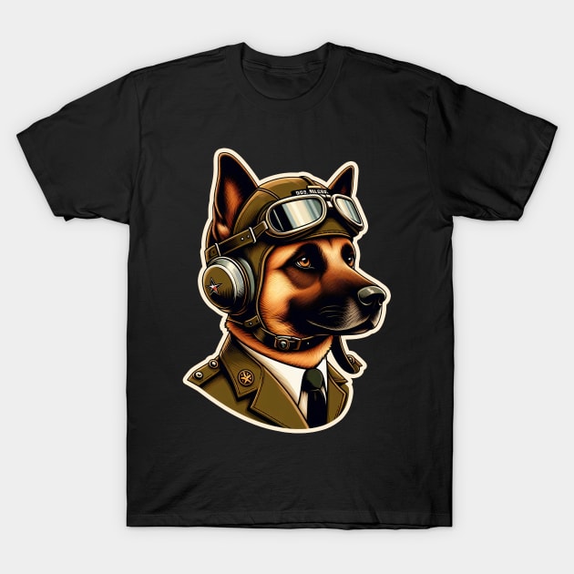 Belgian Malinois Pilot T-Shirt by k9-tee